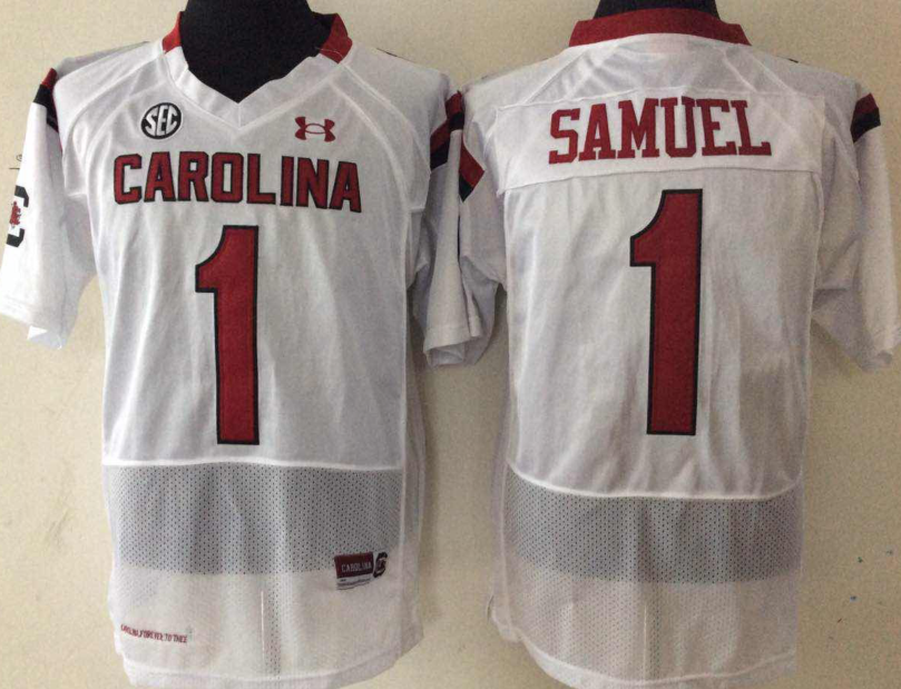 NCAA Men South Carolina Gamecock White #1 SAMUEL->edmonton oilers->NHL Jersey